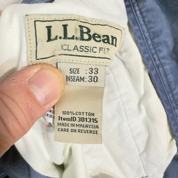 L.L. Bean Classic Fit Chino Cargo Pant W33 L30 Item 301315 Blue Tropic Weight - Picture 2 of 13
